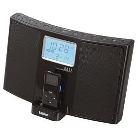 Logitec Made For iPod �h�b�L���OHi-Fi�X�s�[�J�[�iFM/AM�`���[�i���ځj �u���b�N LDS-RI700BK