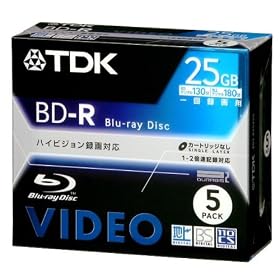 TDK �x�A�^�C�v �^��p�u���[���C�f�B�X�N 25GB 1��^��p(�ǋL�^) 5���p�b�N BDV-R25X5S