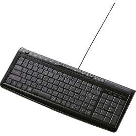 ELECOM USB&PS2 Vista�Ή��z�b�g�L�[���� 106�z��t���L�[�{�[�h(�u���b�N) TK-UP06FPLBK