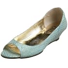 Butter Women's Turquoise Peep Toe Wedge