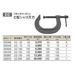 【クリックでお店のこの商品のページへ】トップ(TOP) C型シャコ万力 CC-100