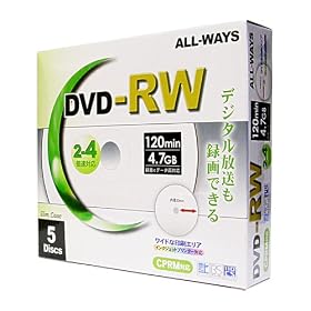 ALL-WAYS DVD-RWCPRM�Ή�4.7GB�J��Ԃ��^��p���C�h�v�����^�u��2-4�{���X�����P�[�X1������X5�� RW47-4X5PW