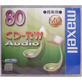 maxell ���y�p CD-RW 80�� 1�� 10mm�P�[�X�� CDRWA80MQ.1TP