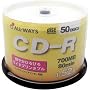 ALL-WAYS CD-R 52倍速・50枚・ワイドプリンタブル 【CDR80APL52X50PW】