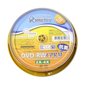 SMARTBUY DVD-RWCPRM�Ή�4.7GB�J��Ԃ��^��p���C�h�v�����^�u��2-4�{���X�s���h���P�[�X10������R�ێd�l SRW-4X10PW