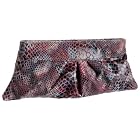 Lauren Merkin Eve Serpent Suede Hinged Frame Clutch