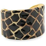 Kenneth Jay Lane Beige And Black Animal Print Cuff Bracelets