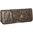 SR SQUARED By Sondra Roberts Snake Print Muted Clutch