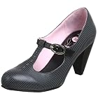 T.U.K. Women's Pinstripe T-Strap Heel