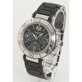 [Cartier]カルティエ パシャXL シータイマー オートマチック W31088U2ラバー ブラック メンズ 