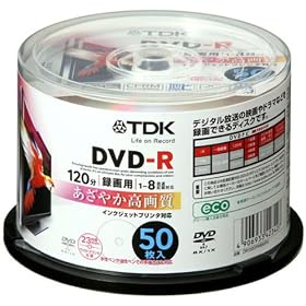 TDK �^��pDVD-R �f�W�^�������^��Ή�(CPRM) �z���C�g���C�h�v�����^�u�� 1-8�{��