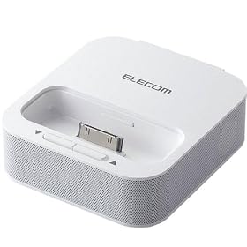 ELECOM iPod Dock�^�X�s�[�J�[/4th nano�Ή�/�[�d�@�\�t/�z���C�g ASP-P102WH