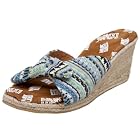 MUK LUKS Women's  Sophia Tied Fairisle Open-Toe Wedge