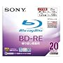 SONY �u���[���C�f�B�X�N �^��p BD-RE ���������^ 1�w 2�{�� 25GB 20���p�b�N �z���C�g���C�h�v�����g�G���A�̗p 20BNE1VBPS2