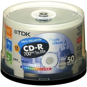 TDK CD-R�f�[�^�p 32�{���Ή��V���o�[�v�����^�u�� �|�b�g�P�[�X����50���p�b�N [CD-R80ESX50PS]