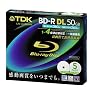 TDK �^��p�u���[���C�f�B�X�N BD-R DL 50GB 1-4�{���Ή� �z���C�g���C�h�v�����^�u�� 5������ 5mm�P�[�X BRV50PWB5S
