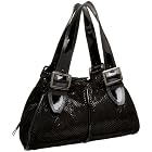 SONDRA ROBERTS NEW YORK Taupe Lattice E/W Double Shoulder Bag