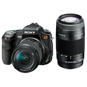 SONY �f�W�^����჌�t�J����W�Y�[�������Y�L�b�g ��200 �_�u���Y�[���L�b�g DSLR-A200W