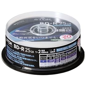 TDK �^��p�u���[���C�f�B�X�N 25GB BD-R(1��^��p) 2X �z���C�g���C�h�v�����^�u��