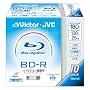 Victor 映像用ブルーレイディスク 1回録画用 130分 25GB 2倍速 ホワイトプリンタブル 10枚 日本製 BV-R130B10