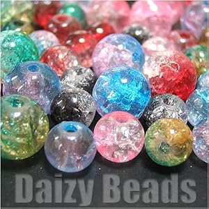 【クリックで詳細表示】【はんぱビーズ】 ツートーンクラックルビーズミックス 6-8mm (25グラム)