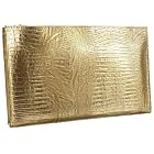 Kena Kai DataSafe Gold Lizard Print Italian Leather Clutch