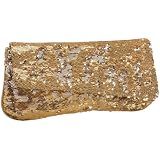 Jessica McClintock Sequins & Satin Flap Clutch