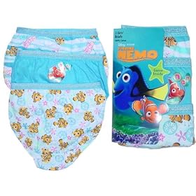 Hanes Her Way 3-Pack Girl's Briefs with Finding Nemo Print Assortment by Hanes