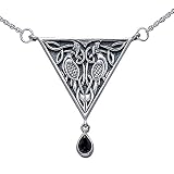 Sterling Silver Celtic Knot Red Garnet 19" Necklace