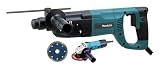 Makita HR2455X1 1" 3-Mode Rotary Hammer with D-Handle Bonus includes 5 Piece Bit set and Free 4-1/2" Angle Grinder. A $69.99 Value!