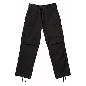 Black Zipper Wide-Leg BDU Pants by Ultra Force