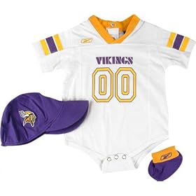 Minnesota Vikings Creeper Jersey w Hat and Socks Set by Reebok