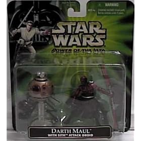 Star Wars Power of the Jedi Darth Maul Action Figure with Sith Attack Droid by 
