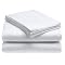 250-Thread-Count 100% Cotton Sateen Multi Stripe Queen Sheet Set, White