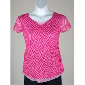 Double Layer Mesh Maternity Blouse in Pink, Green, Green Print, Blue Print, or Pink Print by Duo