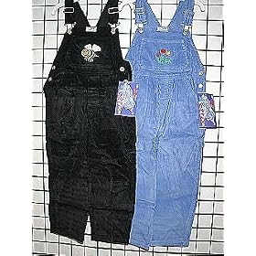 Girls Sizes 4  5  6  6X Corduroy Embroidered Bib Pocket Overall by Astro