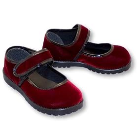 Infant or Toddler Velvet Mary Janes in Black or Wine ~ 1379 by SkaDoo
