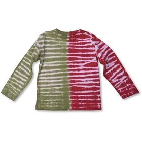 Globaltex Bulls Eye Tie-Dye Shirt in Olive and Red by Globaltex