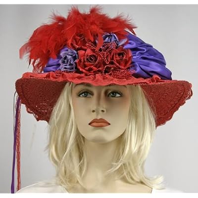 Beautiful Purple and Red Victorian Touring Hat
