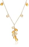 14k Yellow Gold Citrine & Freshwater Cultured Golden Pearl Necklace