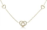 14k Yellow Gold Heart Necklace, 17"