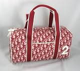 Dior Handbags (Red/White) CPD44216 Coated Canvas Trotter Small Duffle Bag